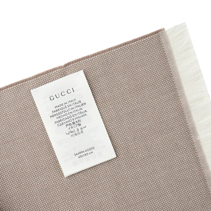 Gucci HALF GG LOGO WOOL SCARF 344994 Taupe BeigeProduct Thumbnail