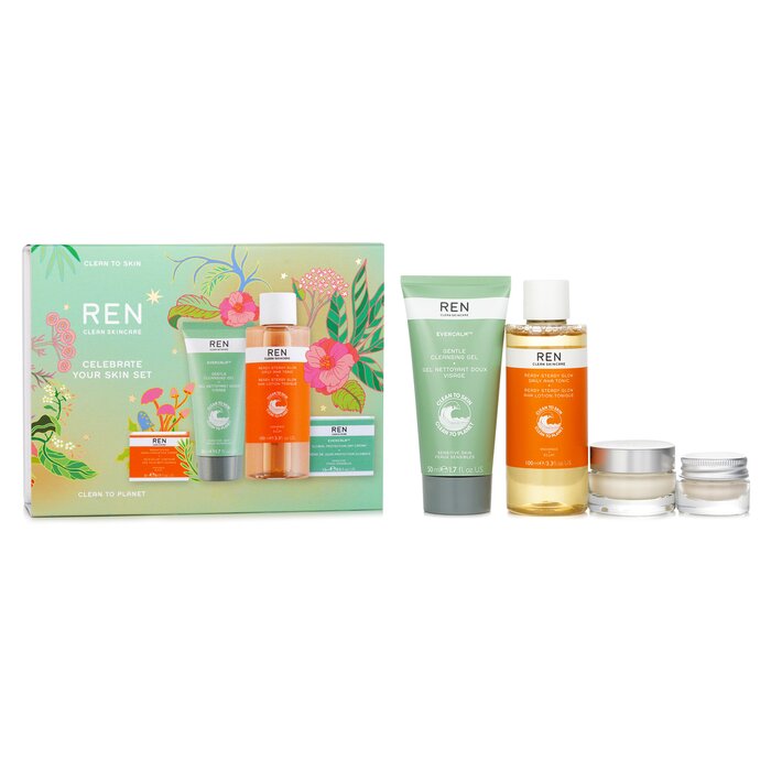 렌 Ren 피부를 축하합니다 크리스마스 세트 : 클렌징 젤 50ml + AHA 토닉 100ml + 아이크림 5ml + 데이 크림 15ml 4pcsProduct Thumbnail