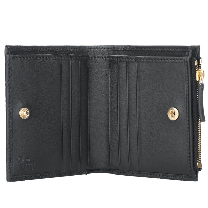 Gucci Micro GG Guccissima Leather Small Bifold Wallet 510318 BlackProduct Thumbnail