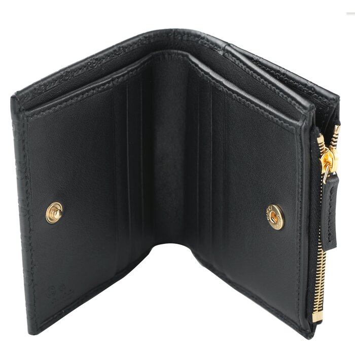 Gucci Micro GG Guccissima Leather Small Bifold Wallet 510318 BlackProduct Thumbnail