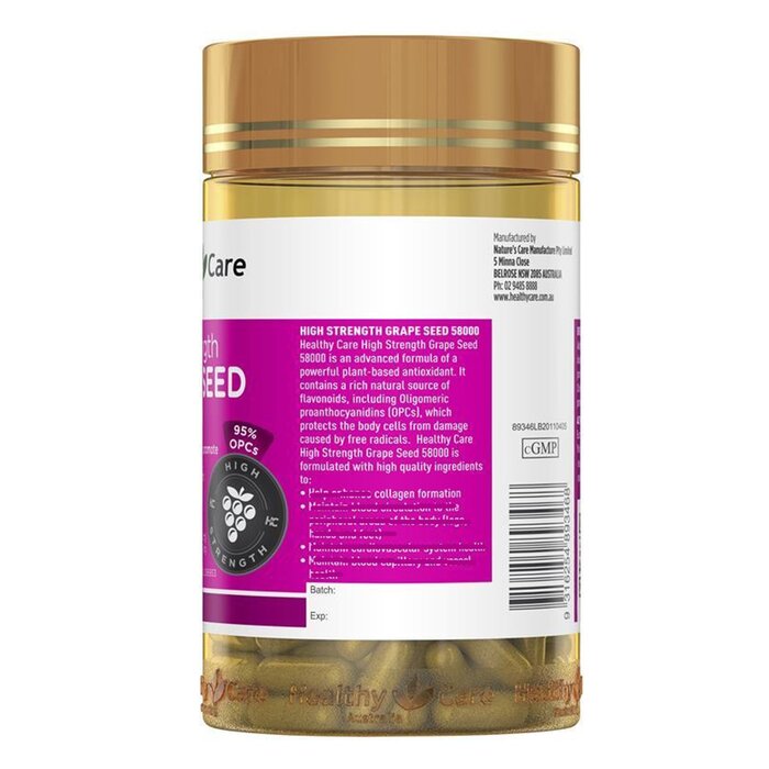 헬시 케어 Healthy Care High Strength Grape Seed 58000mg 200 capsulesProduct Thumbnail