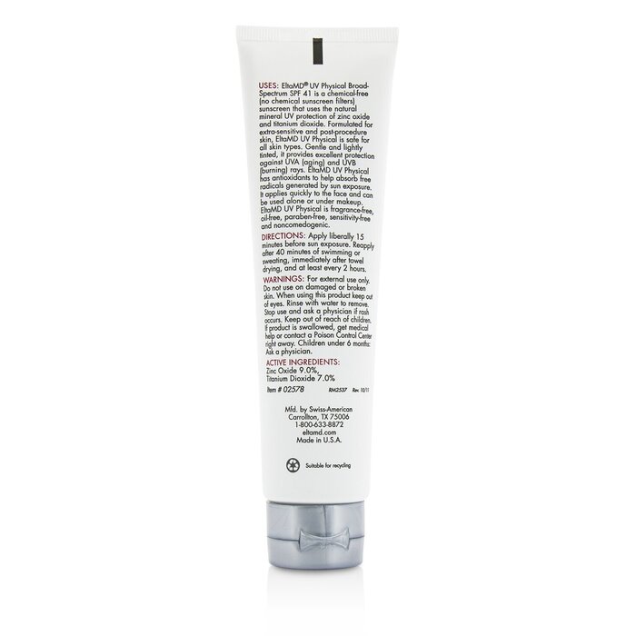 EltaMD UV Physical Water-Resistant Facial Sunscreen SPF 41 (Tinted) - For Extra-Sensitive & Post-Procedure Skin (box slightly damage) 85g/3ozProduct Thumbnail