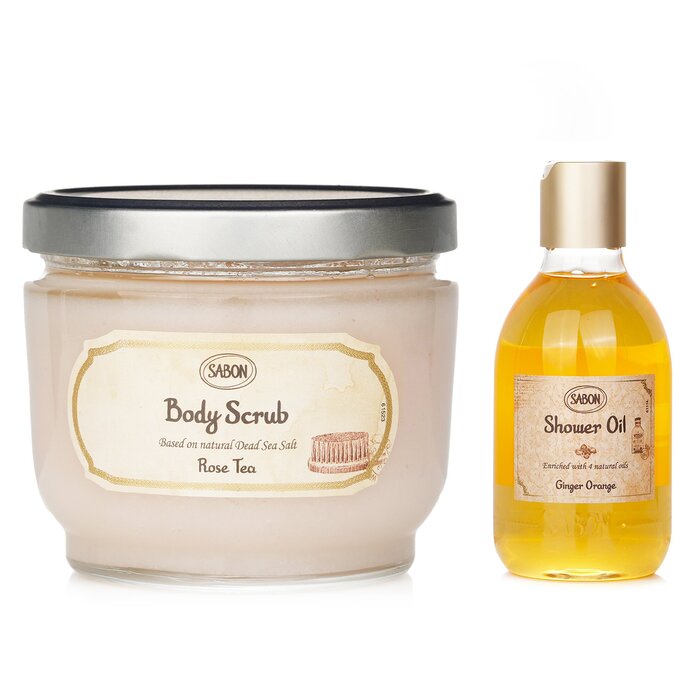 Sabon Body Scrub - Rose Tea & Shower Oil - Ginger Orange 2pcsProduct Thumbnail