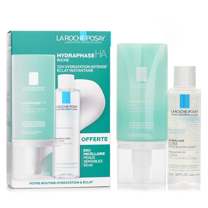 La Roche Posay Votre Routine Hydatation & Eclat Set: Hydraphase HA Riche Moisturizing Cream 50ml + Micellar Water 50ml 2pcsProduct Thumbnail