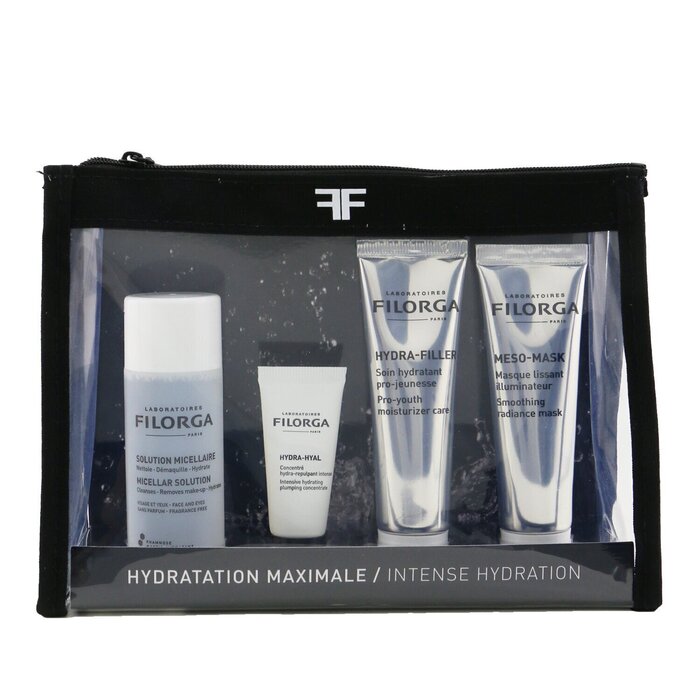 Filorga Intense Hydration Set: Micellar Solution 50ml+Hydra-Hyal 7ml+Hydra-Filler 30ml+Meso Mask 30ml+Bag 4pcs+1bagProduct Thumbnail