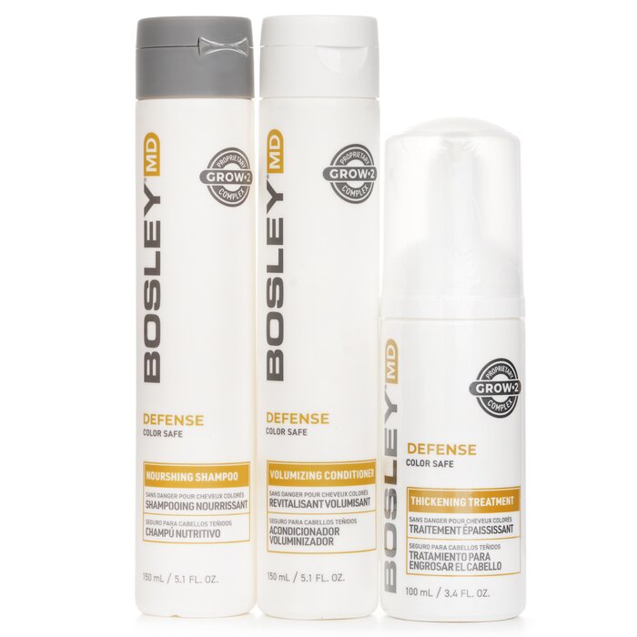 Bosley MD BosDefense Color Safe Starter Kit: Nourishing Shampoo 5.1oz+Volumizing Conditioner 5.1oz+Leave In Treatment 3.4oz 3pcsProduct Thumbnail