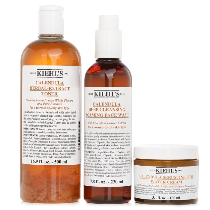 Kiehl's Calendula 3 Step Hydration Set: Face Wash 230ml + Toner 500ml + Water Cream 100ml 3pcsProduct Thumbnail