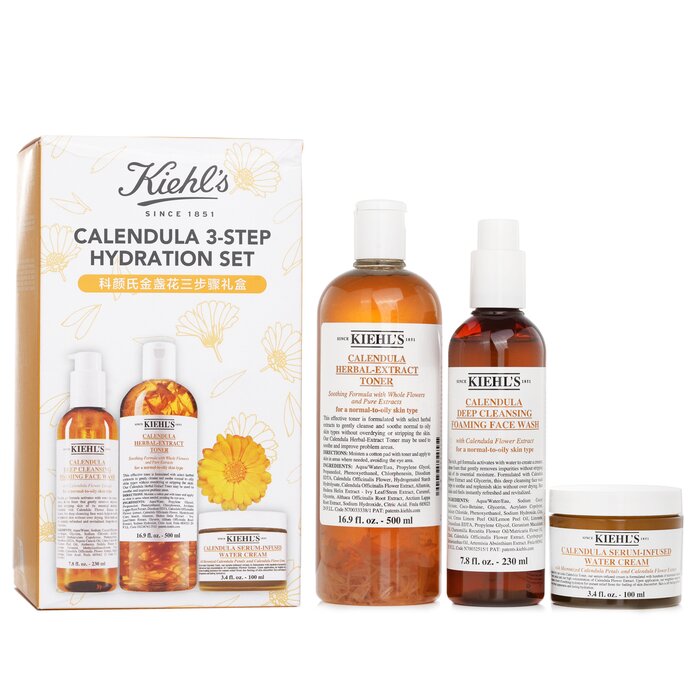 Kiehl's Calendula 3 Step Hydration Set: Face Wash 230ml + Toner 500ml + Water Cream 100ml 3pcsProduct Thumbnail