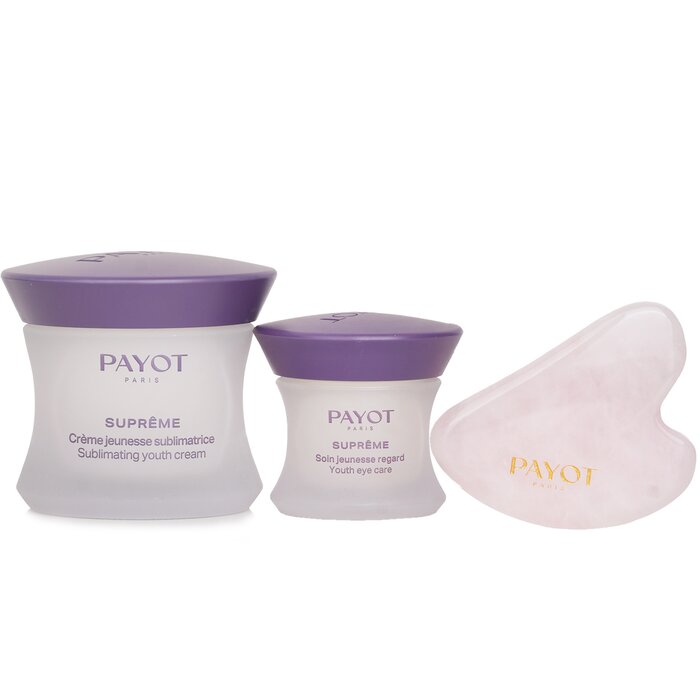 Payot Supreme Global Total Youth Care Ritual Gift Set: Sublimating Youth Cream 50ml + Youth Eye Care 15ml + Mini GuaSha 1pc 3pcsProduct Thumbnail