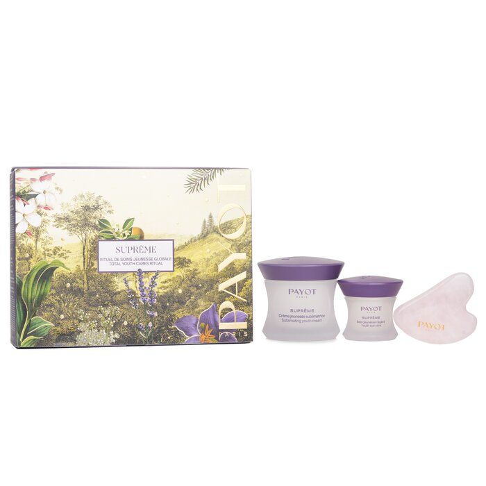 Payot Supreme Global Total Youth Care Ritual Gift Set: Sublimating Youth Cream 50ml + Youth Eye Care 15ml + Mini GuaSha 1pc 3pcsProduct Thumbnail