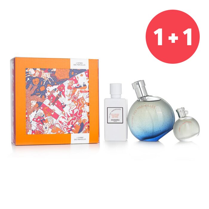 Hermes 【1+1 Set】L'Ombre Des Merveilles Coffret: Eau De Parfum Spray 50ml + Miniature EDP 7.5ml + Body Lotion 40ml 3pcsProduct Thumbnail