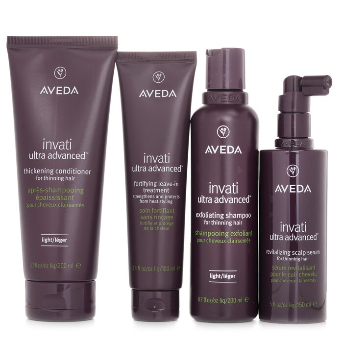 Aveda Invati Ultra Advanced 4 Step Light System Set: Light Shampoo 200ml+Light Conditioner 200ml+Serum 150ml+Treatment 100ml 4pcsProduct Thumbnail