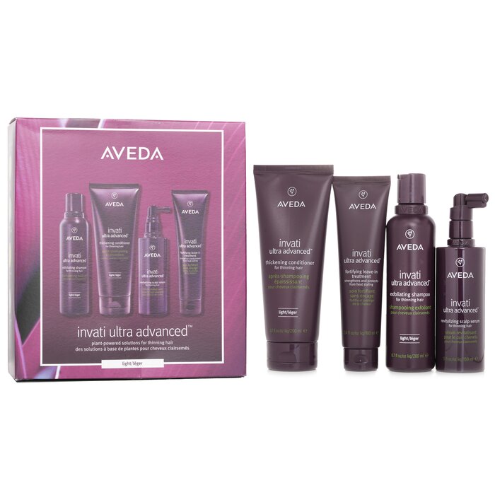 Aveda Invati Ultra Advanced 4 Step Light System Set: Light Shampoo 200ml+Light Conditioner 200ml+Serum 150ml+Treatment 100ml 4pcsProduct Thumbnail