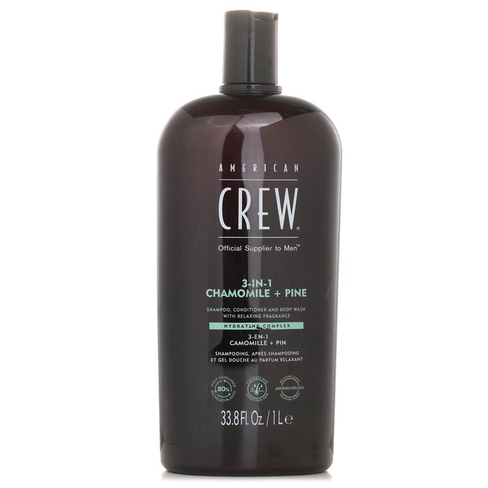 American Crew 3-in-1 Chamomile + Pine Shampoo, Conditioner And Body Wash 1000ml/33.8ozProduct Thumbnail