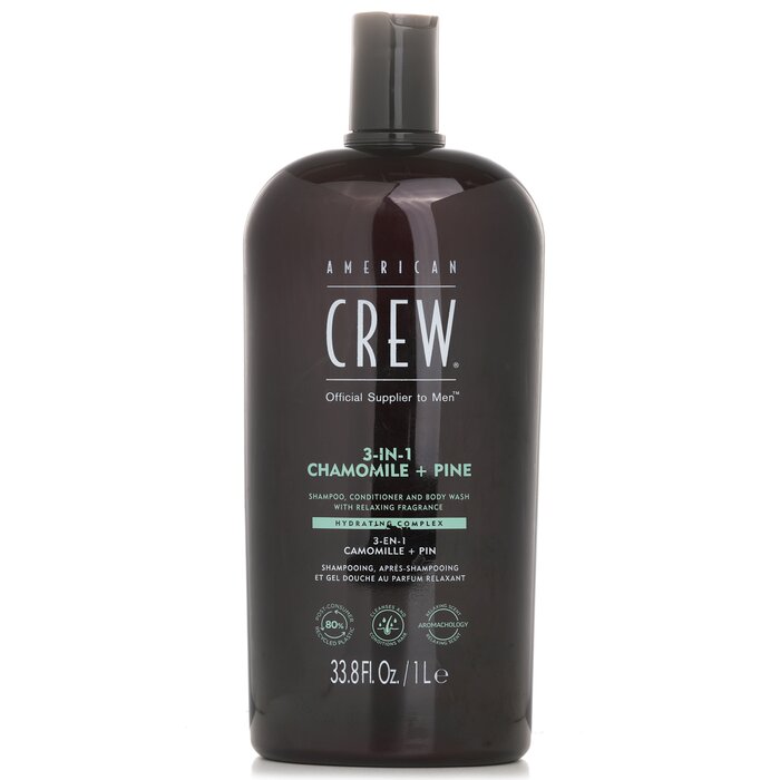 American Crew 3-in-1 Chamomile + Pine Shampoo, Conditioner And Body Wash 1000ml/33.8ozProduct Thumbnail