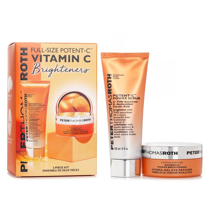 Peter Thomas Roth Full Size Potent C Vitamin C Brighteners 2 Piece Kit: Potent C Power Scrub 120ml + Potent C Hydra Gel Eye Patches 30pairs 2pcsProduct Thumbnail