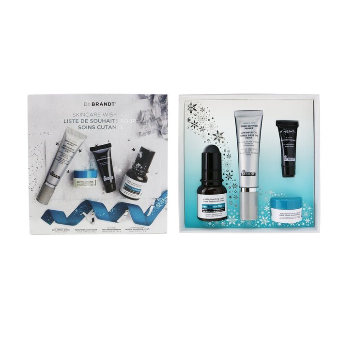 Dr. Brandt Skincare Wishlist Kit: Pore Refiner Primer 30ml+ Wrinkle Smoothing Cream 15g+ Microdermabrasion 7.5g+ Hyaluronic Cream 10g 4pcsProduct Thumbnail