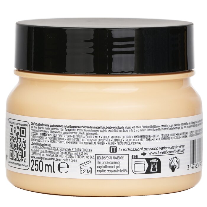 L'Oreal Serie Expert Absolut Repair Golden Protein + Gold Quinoa Professional Mask 250mlProduct Thumbnail