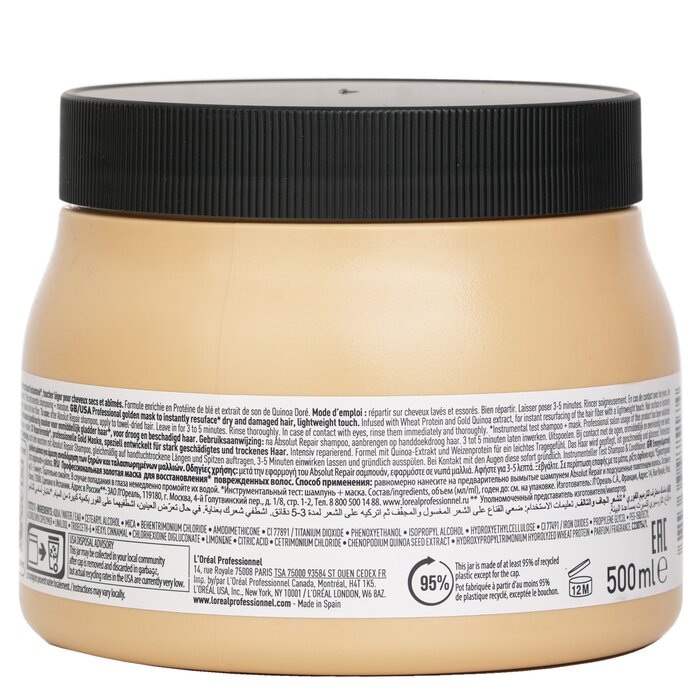 L'Oreal Serie Expert Absolute Repair Golden Protein + Gold Quinoa Professional Mask 500mlProduct Thumbnail