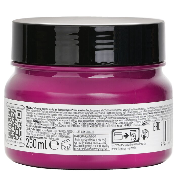 L'Oreal Serie Expert Curl Expression Glycerin 3% + Urea H + Hibiscus Seed Rich Professional Mask 250mlProduct Thumbnail