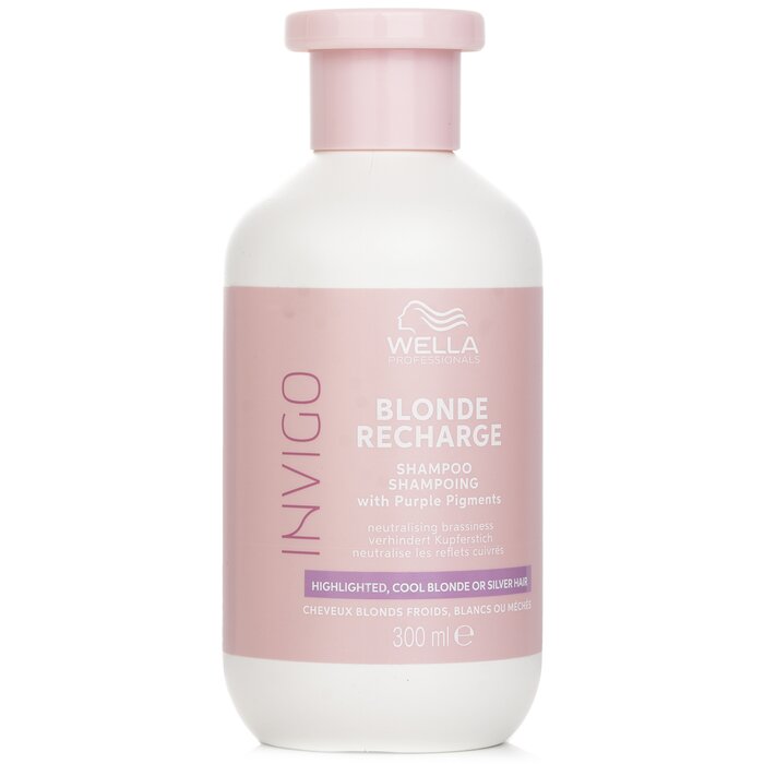 Wella Invigo Blonde Recharge Shampoo With Purple Pigments Highlighted, Cool Blonde Or Silver Hair 300mlProduct Thumbnail
