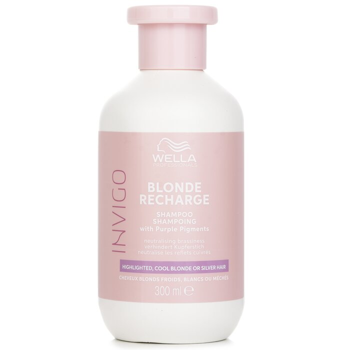 Wella Invigo Blonde Recharge Shampoo With Purple Pigments Highlighted, Cool Blonde Or Silver Hair 300mlProduct Thumbnail