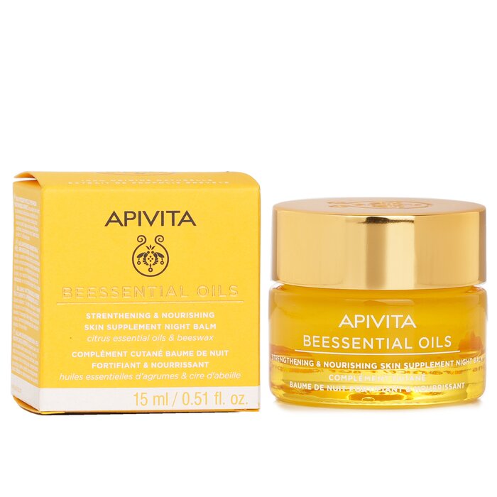 Apivita Beessentials Oils Strengthening & Nourishing Skin Supplement Night Balm 15mlProduct Thumbnail