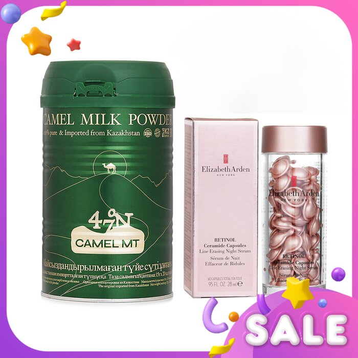 Elizabeth Arden Camel MT Camel Milk Powder + Elizabeth Arden Ceramide Retinol Capsules (60 Caps) 2pcsProduct Thumbnail