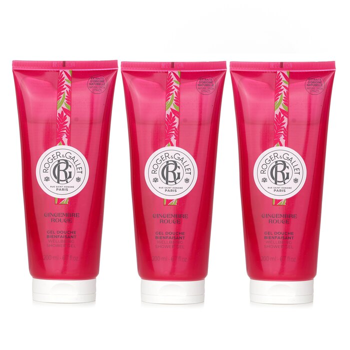 로저앤갈레 Roger & Gallet 【슈퍼 세이버 팩】 진젬브르 루즈 웰빙 샤워 젤 x3 200ml/6.7oz x3Product Thumbnail