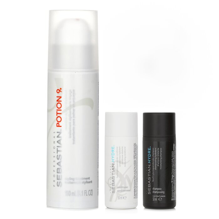 Sebastian Hair Care Set: Potion 9 Wearable Styling Treatment 150ml x1 +Hydre Moisturizing-Shampoo 50mlx1 + Professional Hydre Moisturising Conditioner 50mlx1 3pcsProduct Thumbnail