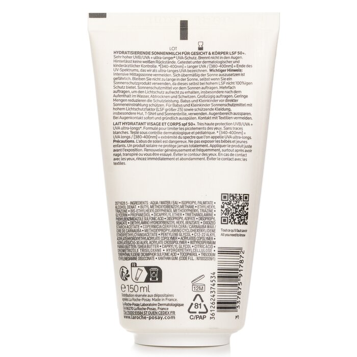 La Roche Posay Anthelios UVmune 400 Moisturizing Milk SPF 50 (For Face And Body) 150mlProduct Thumbnail