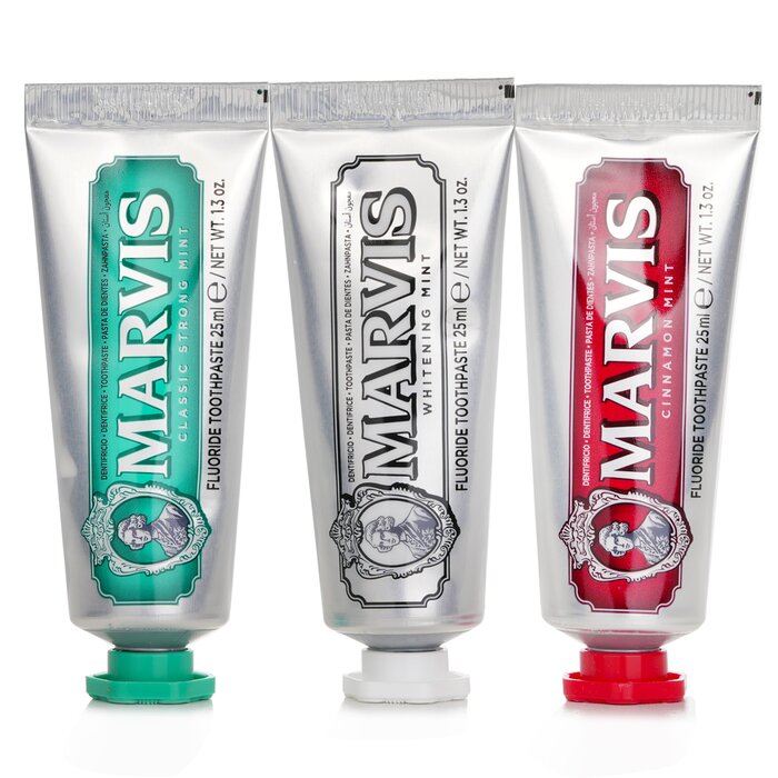 Marvis 3 Flavours Box: 1xClassic Strong Mint Toothpaste+1xWhitening Mint Toothpaste+1xCinnamon Mint Toothpaste 3pcsProduct Thumbnail