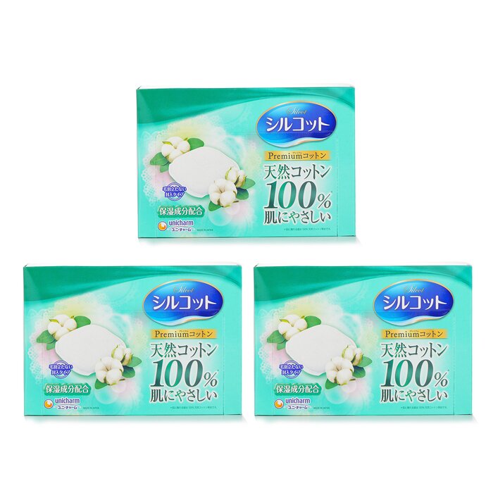 Unicharm 【Super Saver Pack】Silcot Moisturizing Soft Cotton Pads 66pcs x3Product Thumbnail