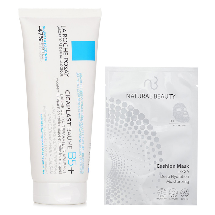 La Roche Posay La Roche Posay Cicaplast Baume B5 Soothing Repairing Balm(Random Packaging) 100ml X Natural Beauty r-PGA Deep Hydration Moisturizing Cushion Mask (Exp Date: 01/2026) 6x 20ml 2pcsProduct Thumbnail