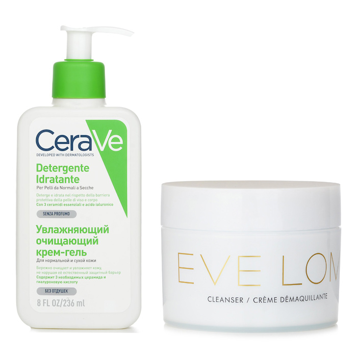 Eve Lom Eve Lom Cleanser 236ml X CeraVe Hydrating Cleanser For Normal to Dry Skin (With Pump) 200ml 2pcsProduct Thumbnail