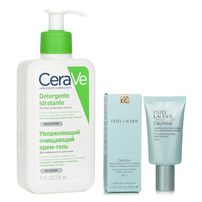 Estee Lauder Estee Lauder DayWear Sheer Tint Release Advanced Multi-Protection Anti-Oxidant Moisturizer SPF 15 50ml X CeraVe Hydrating Cleanser For Normal to Dry Skin (With Pump) 236ml 2pcsProduct Thumbnail