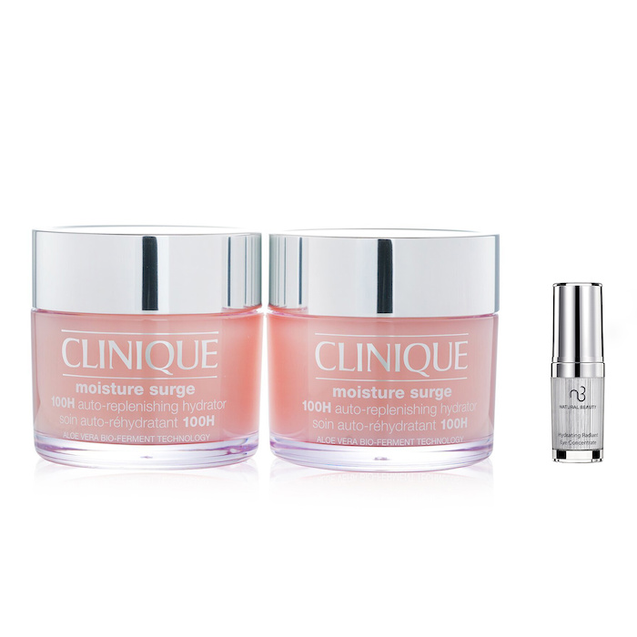 Clinique Clinique Moisture Surge 100H Auto-Replenishing Hydrator (Jumbo Size) Duo Pack 2x200ml X Natural Beauty Hydrating Radiant Eye Concentrate (Exp Date: 02/2026) 15ml 2pcsProduct Thumbnail