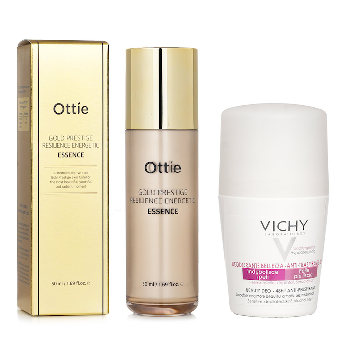 Vichy Vichy Beauty Deo Anti-Perspirant 48hr Roll-On (For Sensitive Skin) 50ml X Ottie Gold Prestige Resilience Energetic Essence 50ml 2pcsProduct Thumbnail