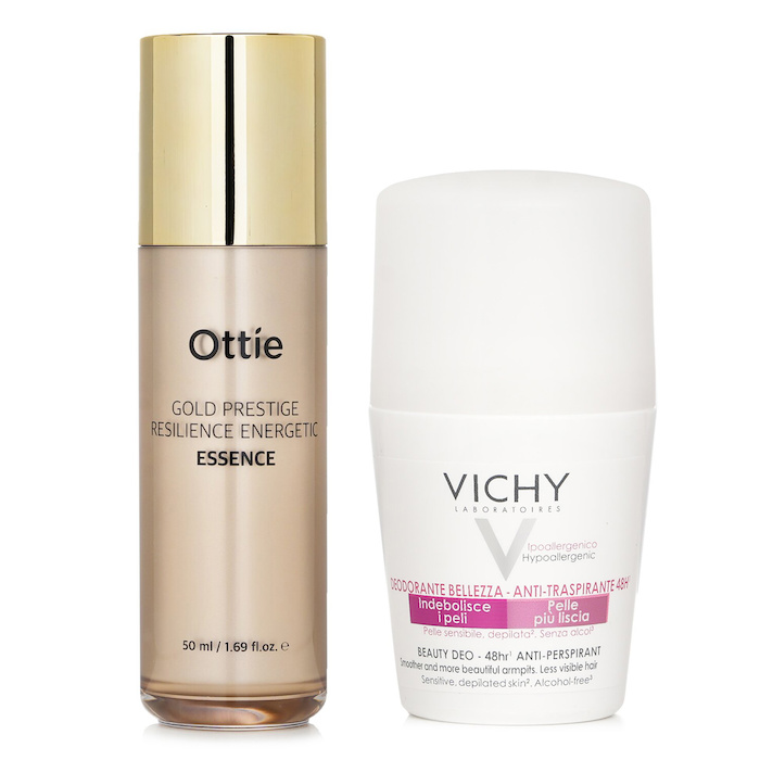 Vichy Vichy Beauty Deo Anti-Perspirant 48hr Roll-On (For Sensitive Skin) 50ml X Ottie Gold Prestige Resilience Energetic Essence 50ml 2pcsProduct Thumbnail