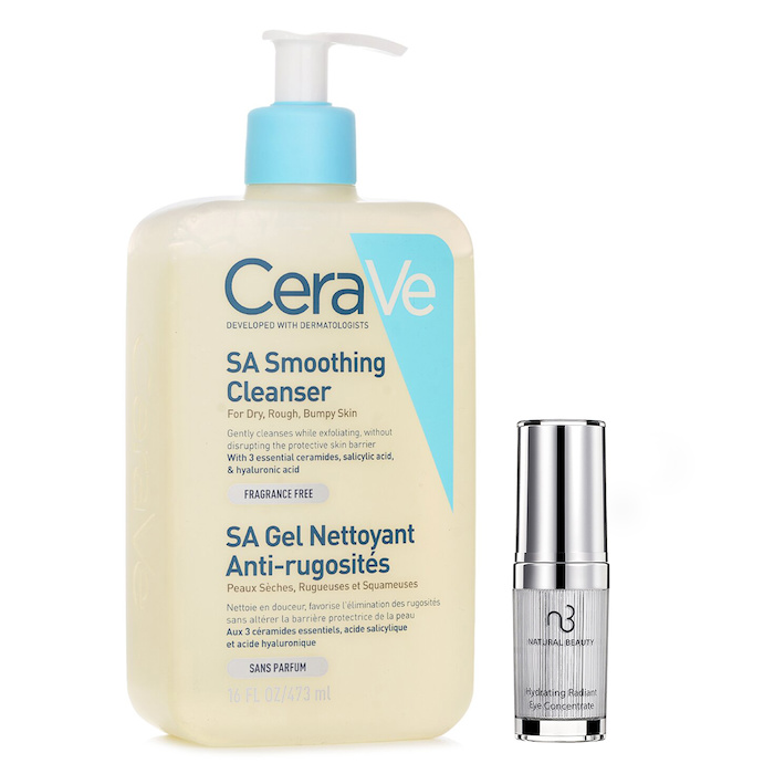 CeraVe CeraVe SA Smoothing Cleanser (Random Packaging) 473ml X Natural Beauty Hydrating Radiant Eye Concentrate (Exp Date: 02/2026) 15ml 2pcsProduct Thumbnail