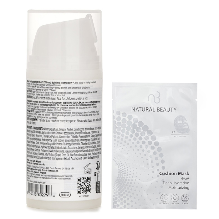 올라플렉스 Olaplex 올라플렉스 No. 6 본드 스무더 100ml X 내추럴 뷰티 r-PGA 딥 하이드레이션 모이스처라이징 쿠션 마스크 (유통기한: 2026년 1월) 6x 20ml 2pcsProduct Thumbnail