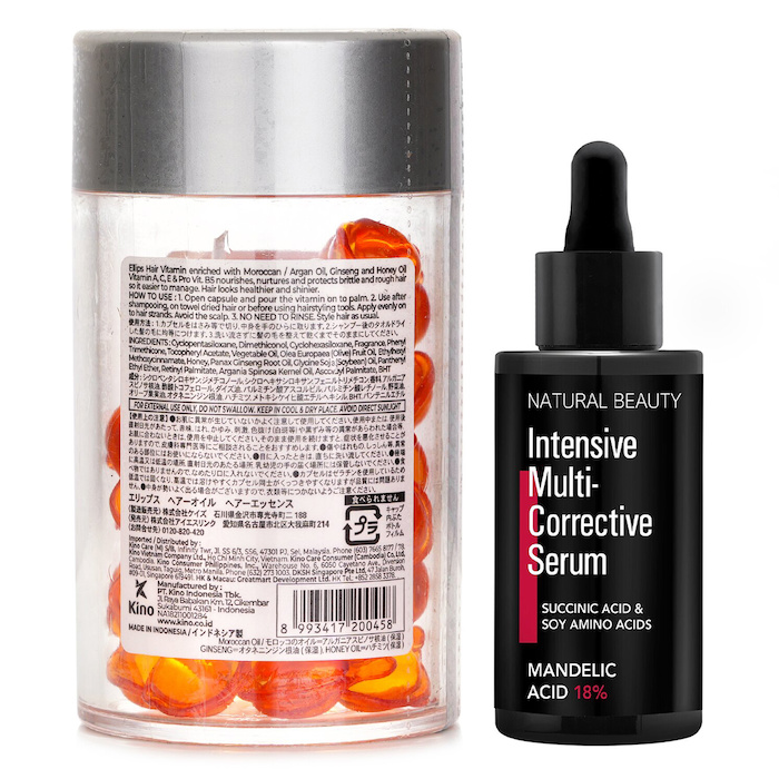 Ellips Ellips Hair Vitamin Oil - Hair Vitality 50capsules x1ml X Natural Beauty Intensive Multi-Corrective Serum - Mandelic Acid 18% (Exp Date: 12/2025) 35ml 2pcsProduct Thumbnail