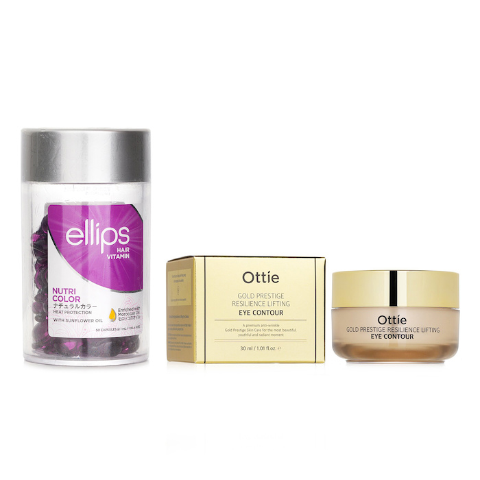 Ellips Ellips Hair Vitamin Oil - Nutri Color 50capsules x1ml X Ottie Gold Prestige Resilience Lifting Eye Contour 30ml 2pcsProduct Thumbnail