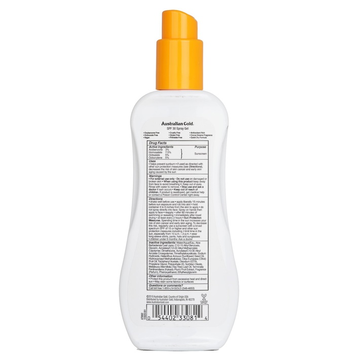Australian Gold Spray Gel Sunscreen SPF 30 (Ultimate Hydration) (Exp. Date 01 Mar 2026) 237ml/8ozProduct Thumbnail