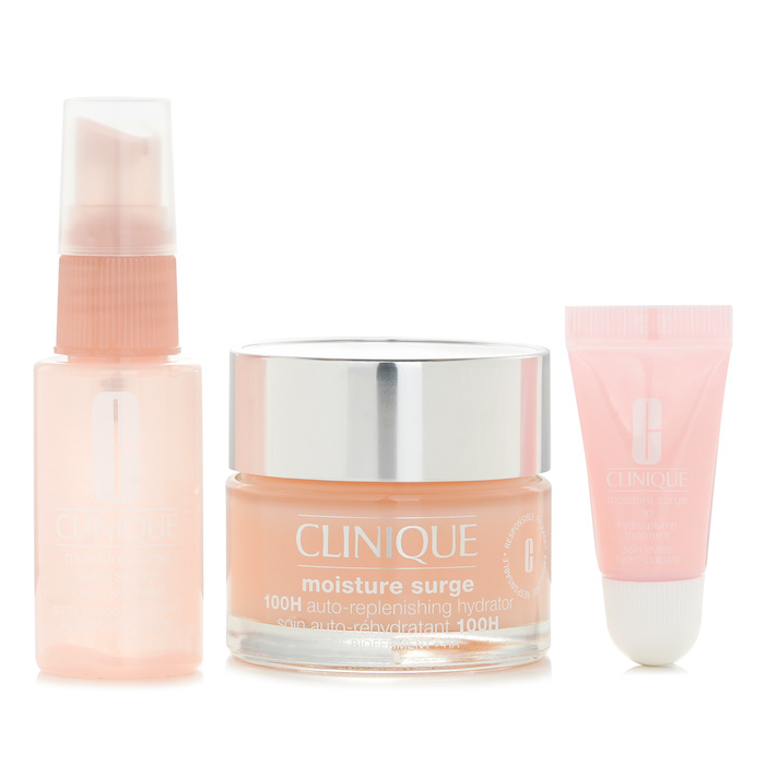 Clinique Moisture Surge Set: Moisture Surge 100H 50ml + Moisture Surge Face Spray 30ml + Moisture Surge Lip Treatment 7ml+Bag 4pcsProduct Thumbnail