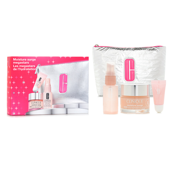 Clinique Moisture Surge Set: Moisture Surge 100H 50ml + Moisture Surge Face Spray 30ml + Moisture Surge Lip Treatment 7ml+Bag 4pcsProduct Thumbnail