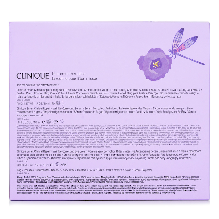 Clinique Smart Clinic.Set: Lifting Face+Neck Cream 50ml+Wrinkle Correcting Serum 10ml+Wrinkle Corrective Eye Cream 5ml +Bag 4pcsProduct Thumbnail