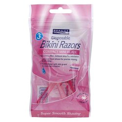 Beauty Formulas Disposable Bikini Razors Compact Mini Blade 3pcs/1pack