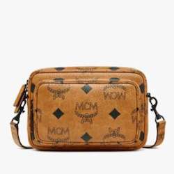 MCM TECH classic pattern shoulder crossbody bag cognac
