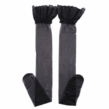 BEILEISI silicone border guard stockings lace lace ultra-thin sexy foreign trade sexy stockings cosplay - Colour: Black  